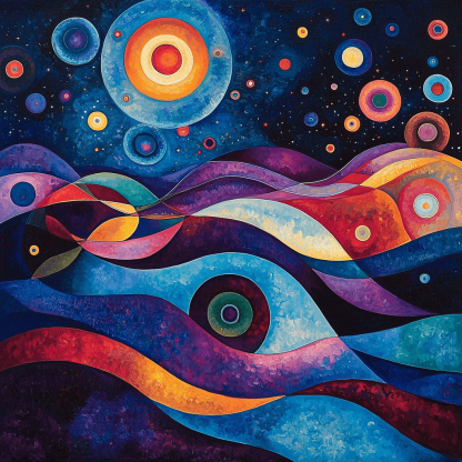 Wassily Kandinsky Inspired Abstract Galaxy Adventure Paint By Numbers Kits