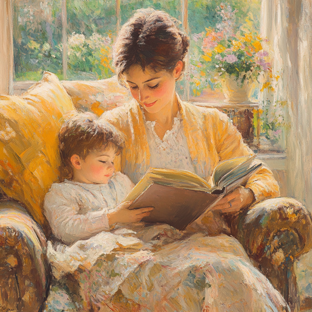 Mary Cassatt Inspired Reading Afternoon Painting by numbers kit