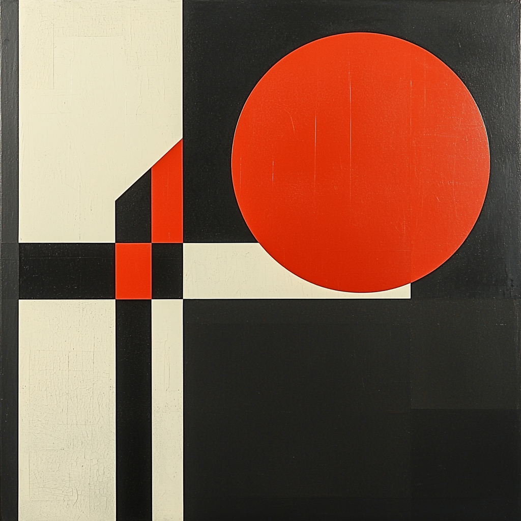 Kazimir Malevich Inspired Minimalist Contrast Number Painting