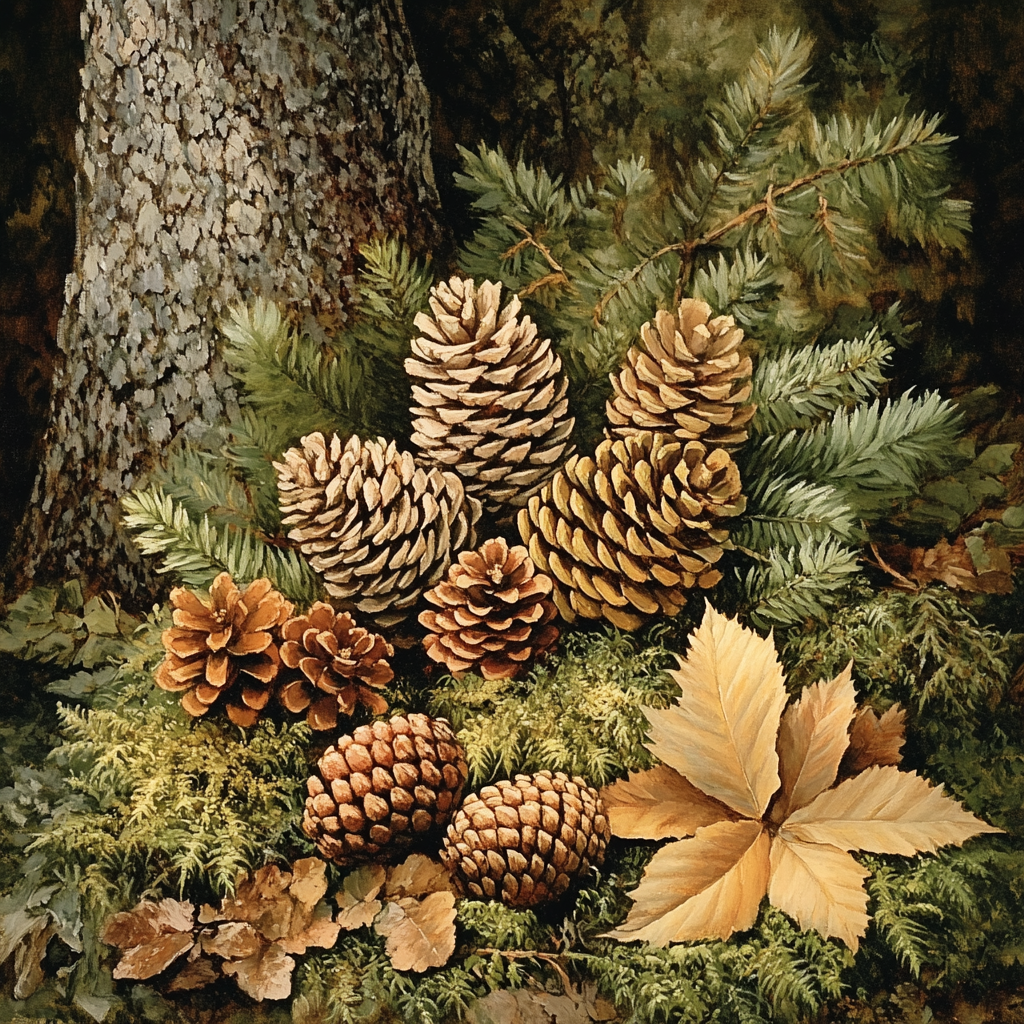 Gustave Courbet Inspired Forest Still Life Paint by numbers art