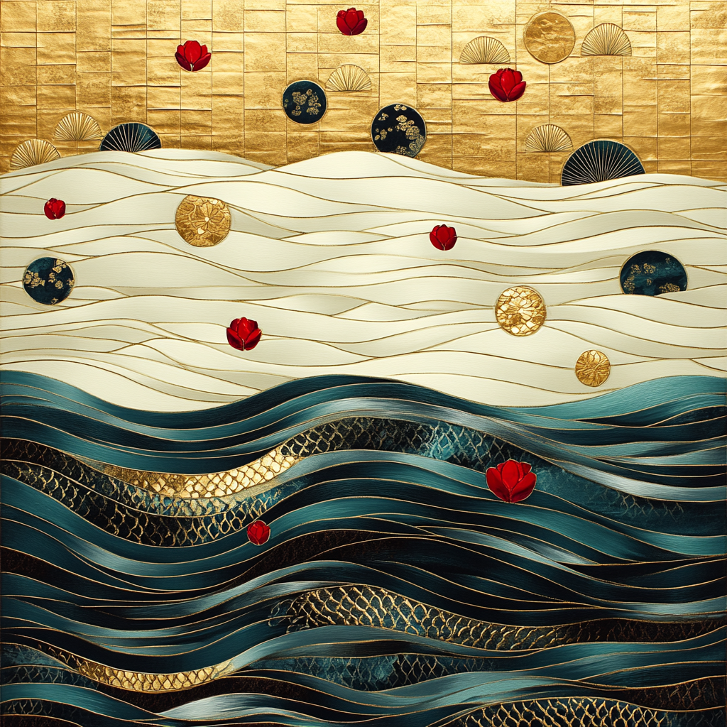 Gustav Klimt Inspired Ornamental River Of Gold paint by numbers