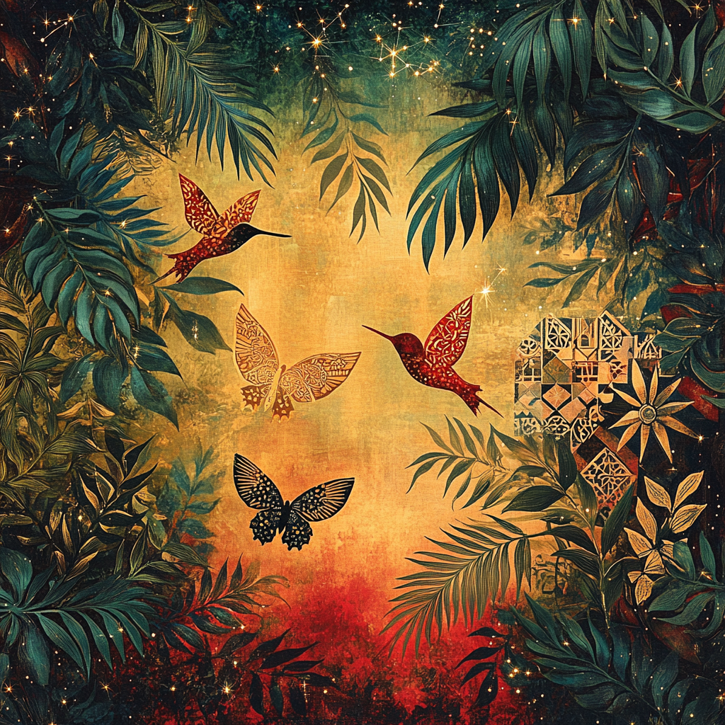 Frida Kahlo Inspired Winged Resilience Garden Number painting