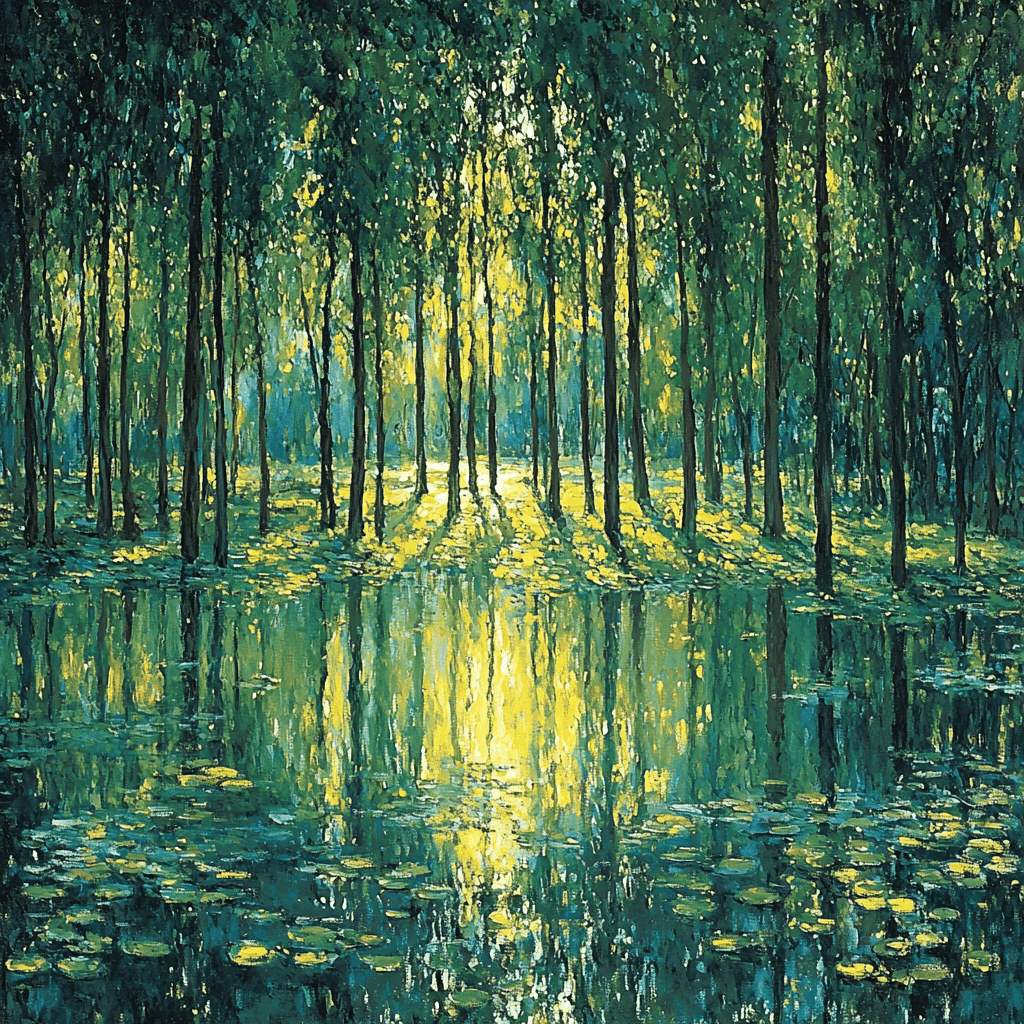 Claude Monet Inspired Verdant Reflections Numbered Painting Kits
