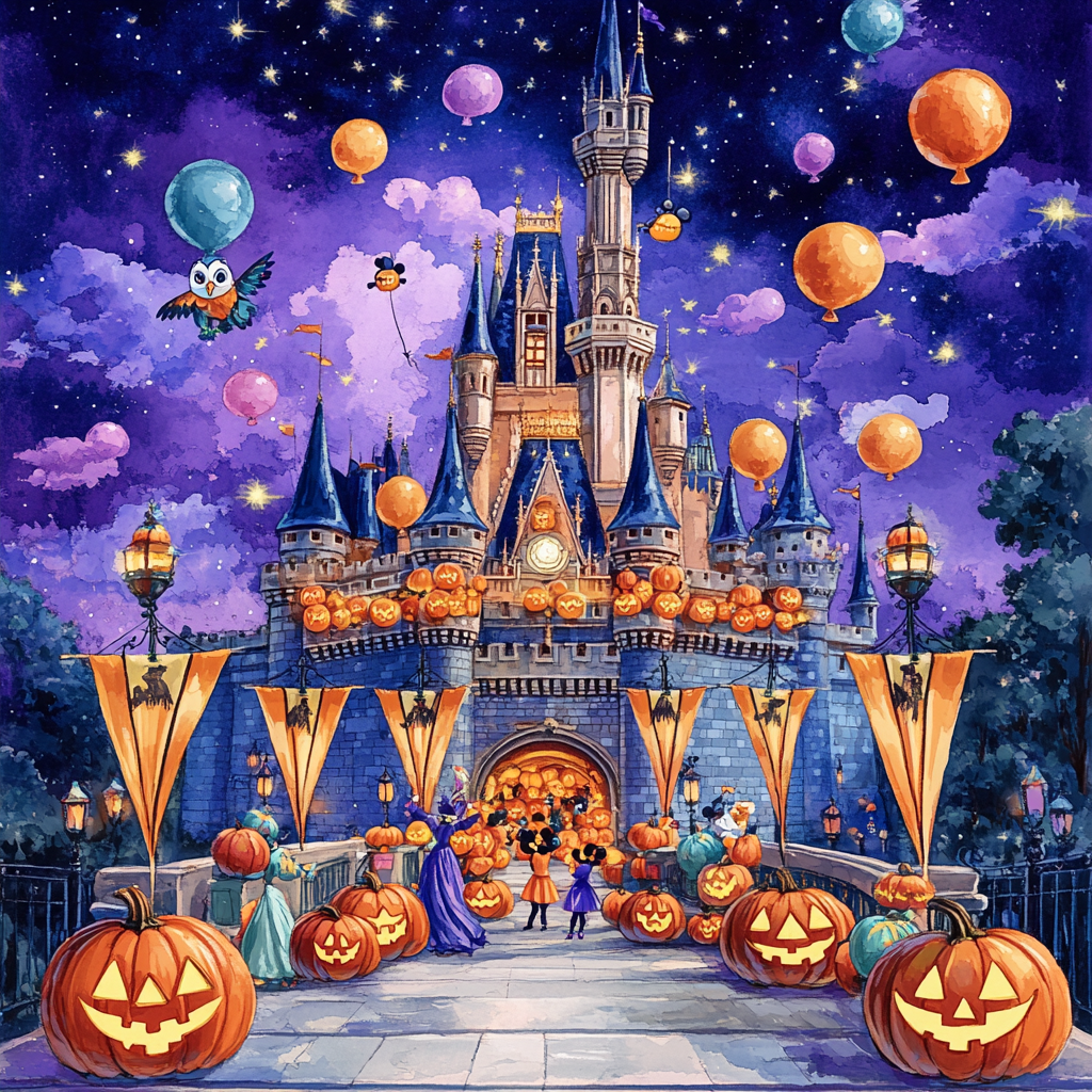 Trick Or Treat Castle At Twilight Paint by numbers art