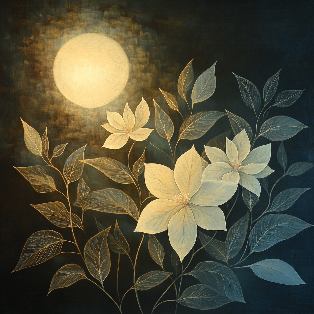 Caravaggio Inspired Lunar Shadow Garden Numbered painting kits