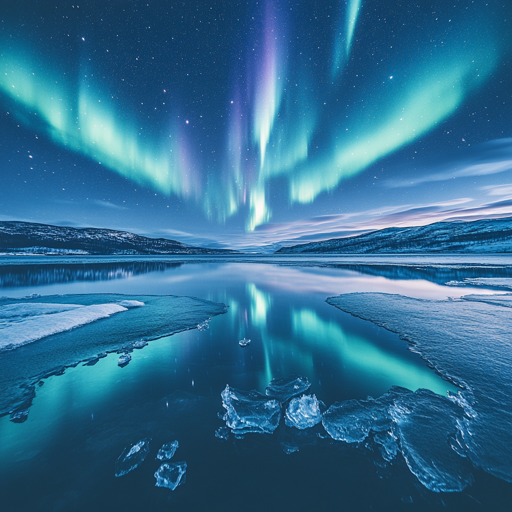 Lawren Harris Inspired Still Northern Lake With Aurora DIY paint by numbers