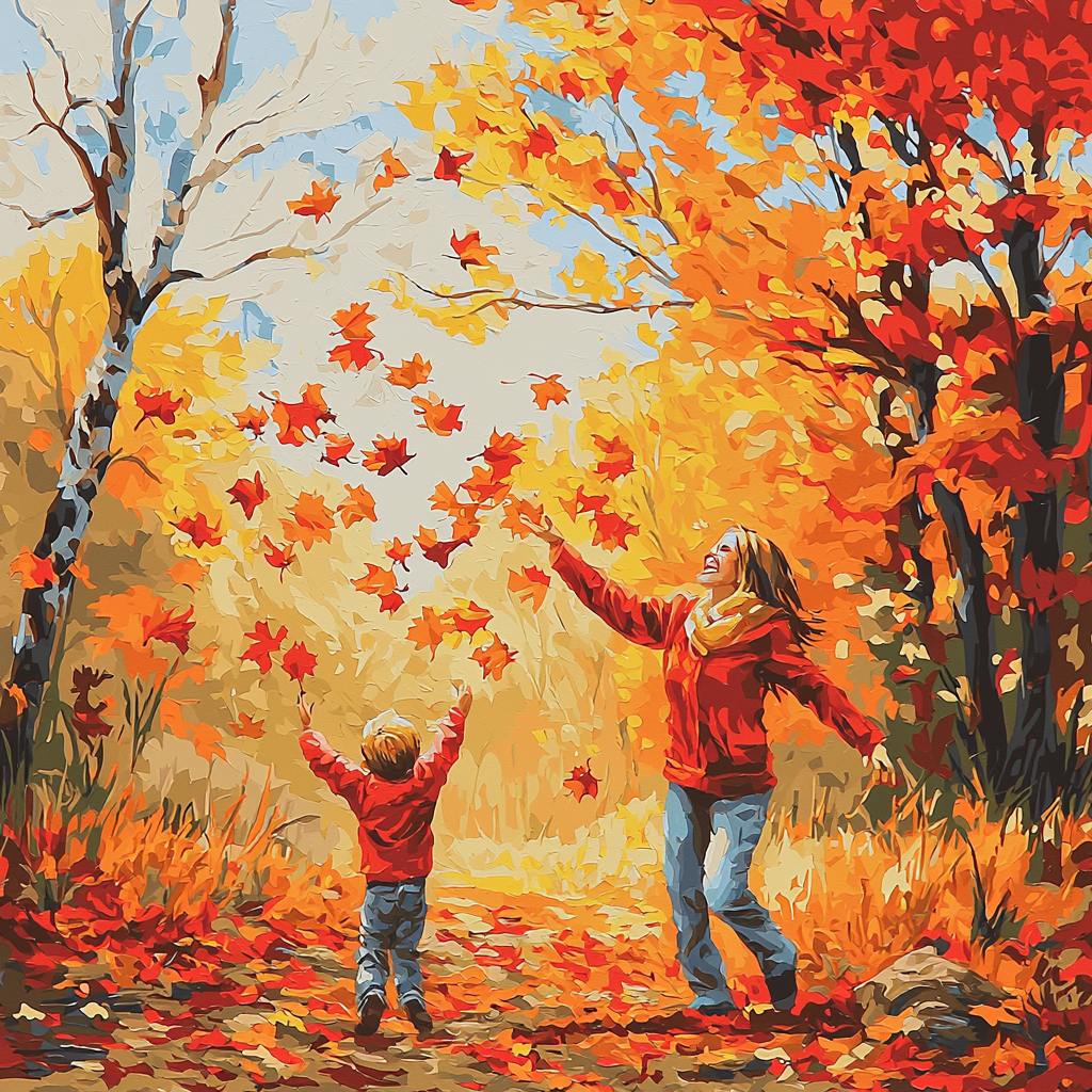 Laughter Among The Leaves Number Painting