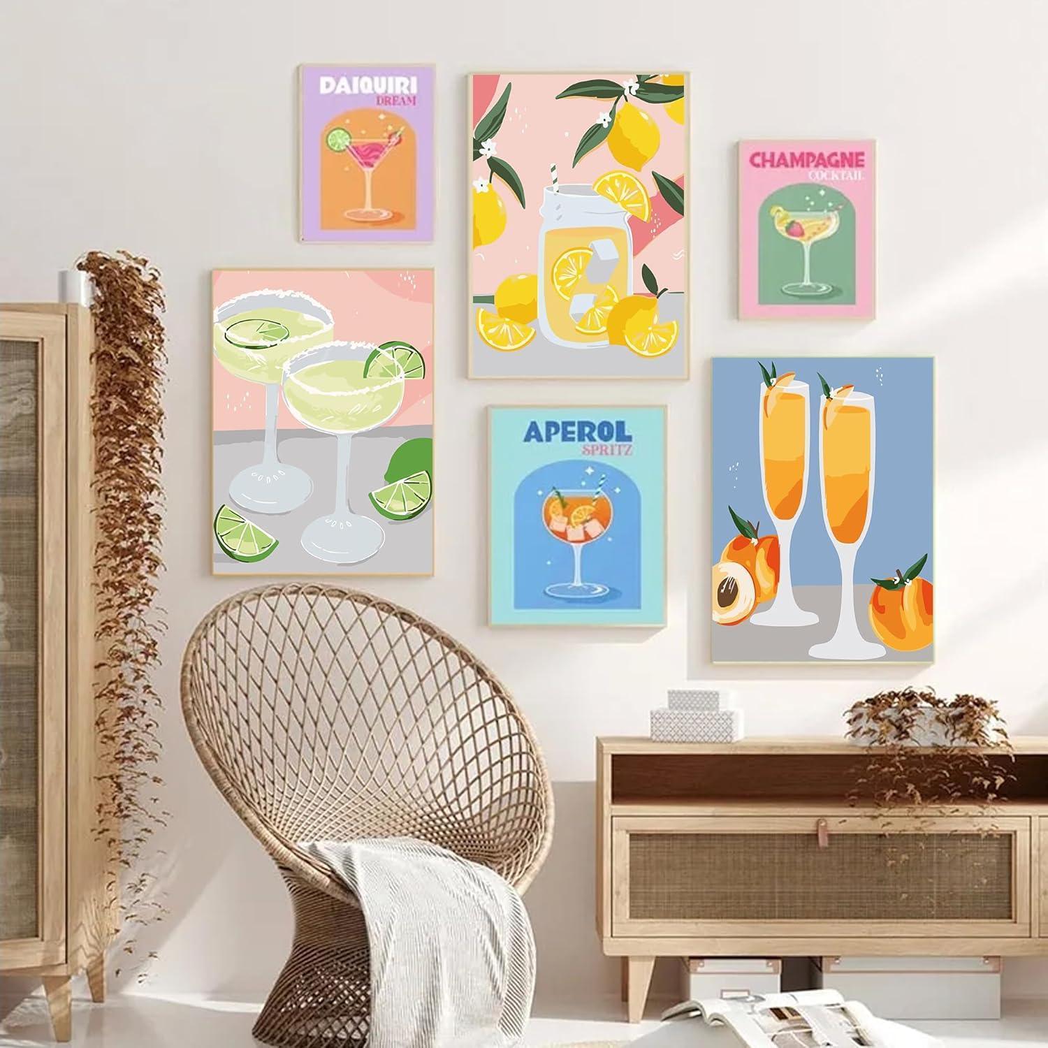 6 Pack Cocktail Paint By Numbers Kit