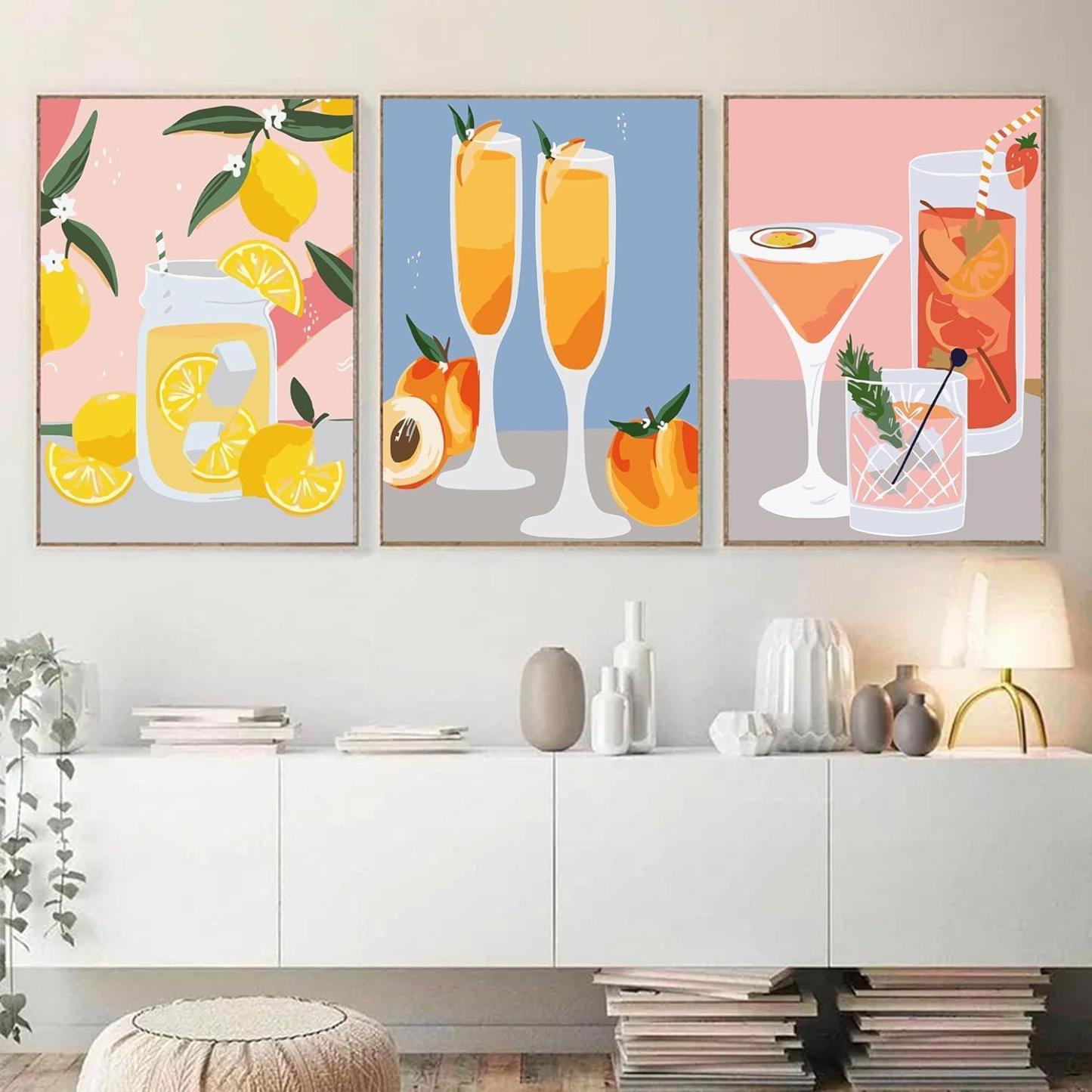 6 Pack Cocktail Paint By Numbers Kit