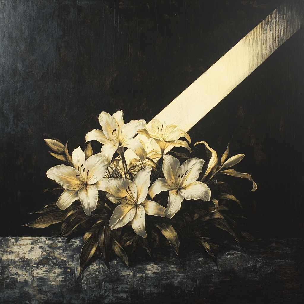 Caravaggio Inspired Nocturnal Floral Chiaroscuro paint by numbers