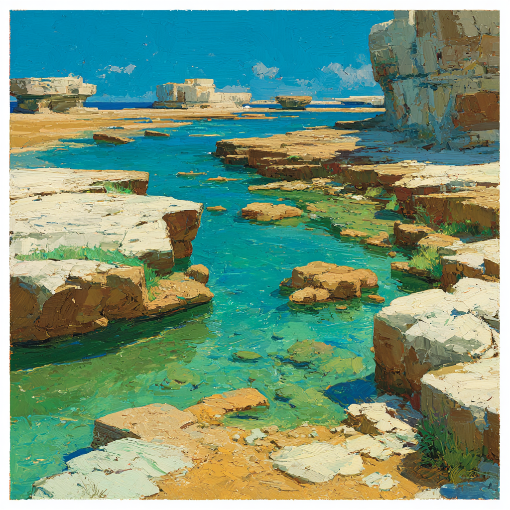 Leonardo Da Vinci Inspired Limestone Archipelago paint by numbers