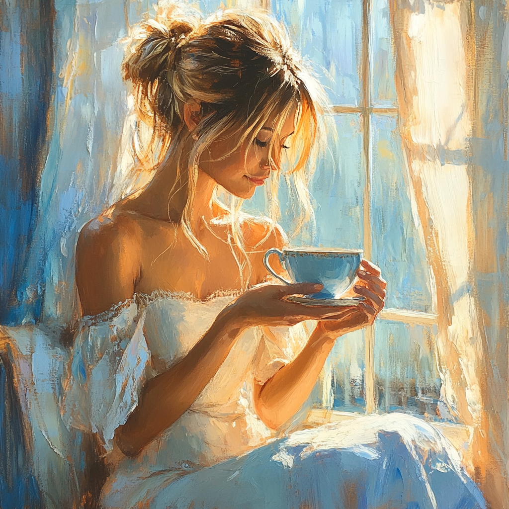 Vermeer Inspired Tea By The Window painting number kit