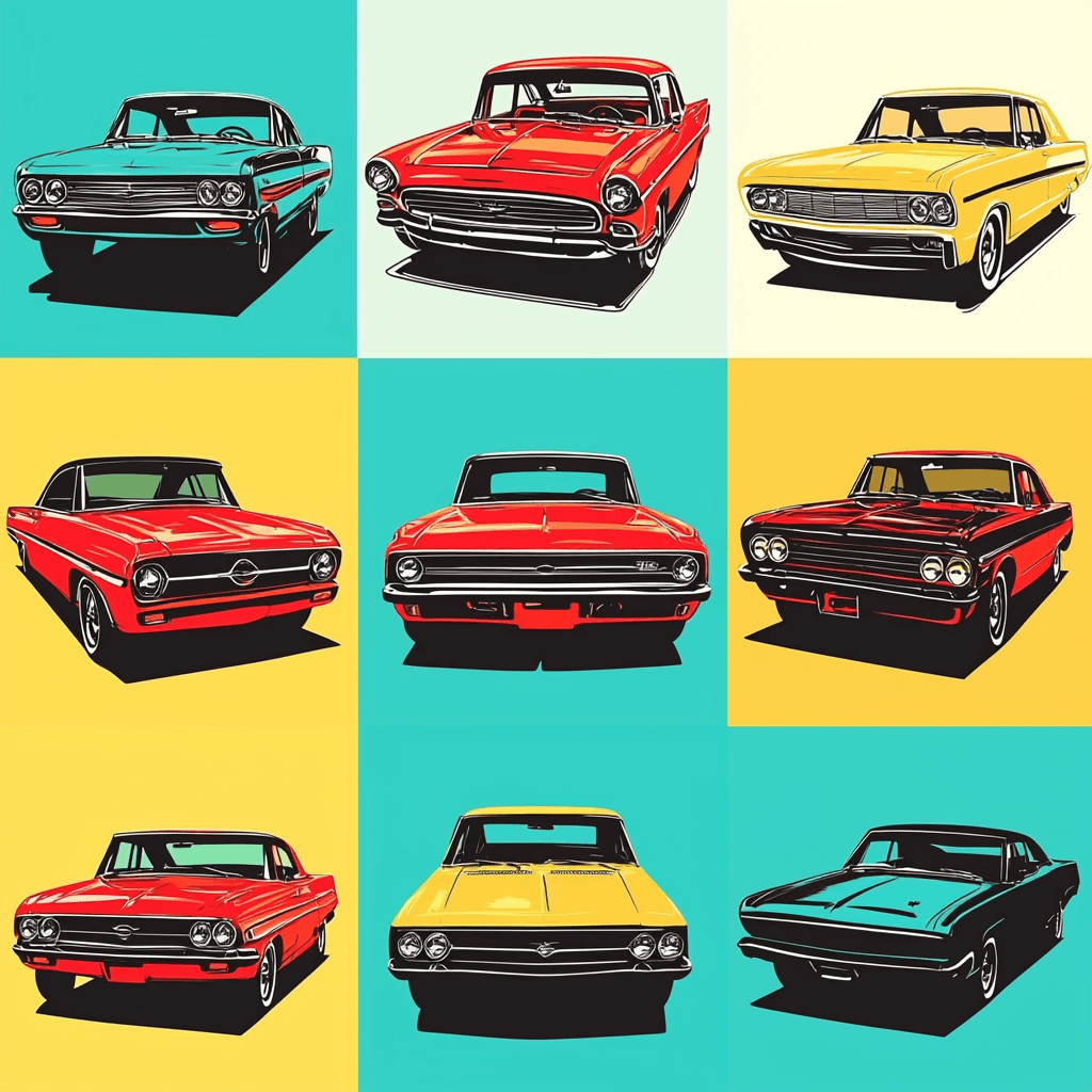 Andy Warhol Inspired Vintage Motors Paint By Numbers Art