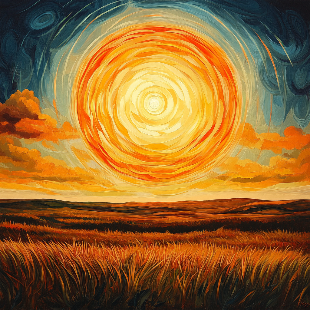 Edvard Munch Inspired Cosmic Sun Over Moor DIY paint by numbers