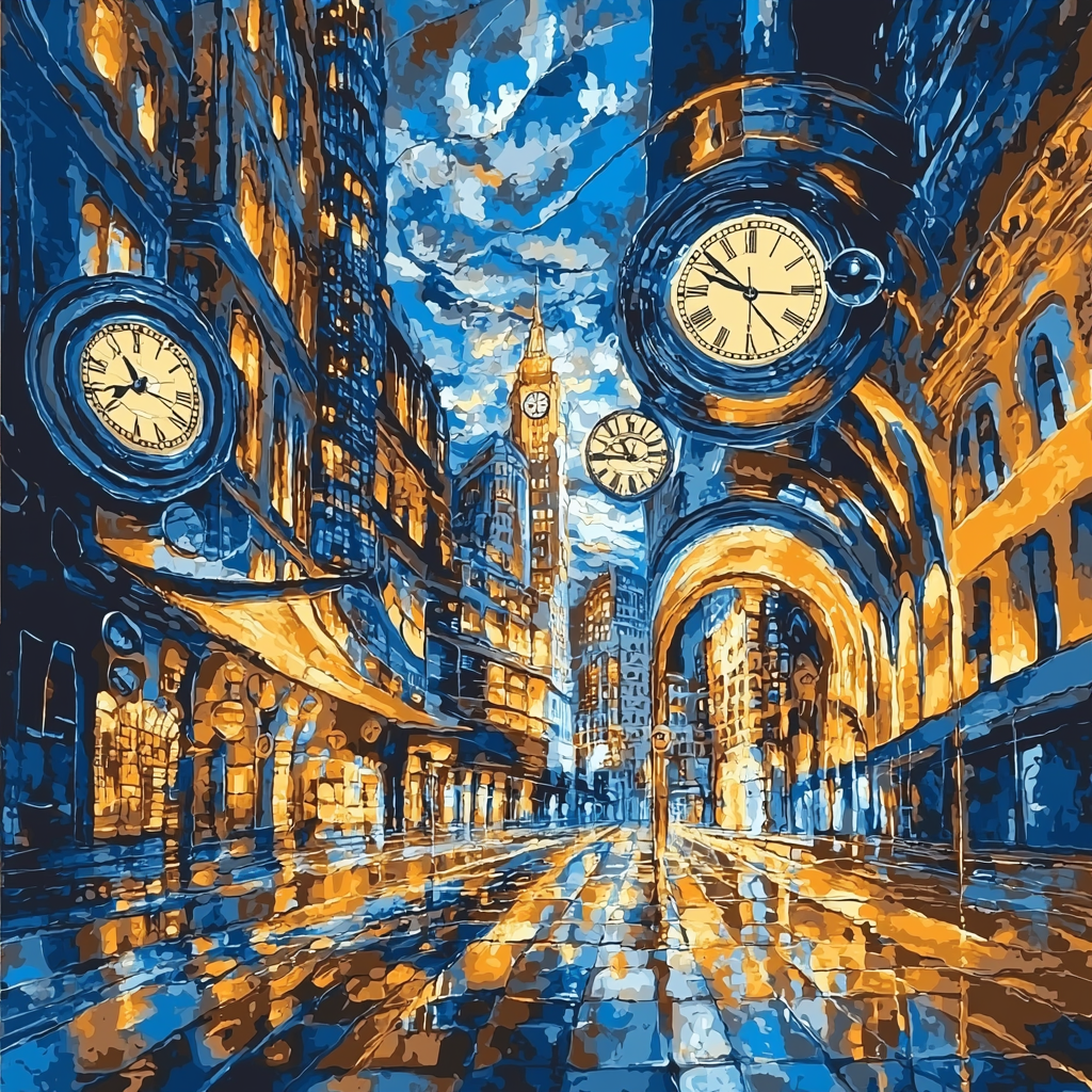 Salvador Dali Inspired Surreal Metropolis Awakening Paint By Color