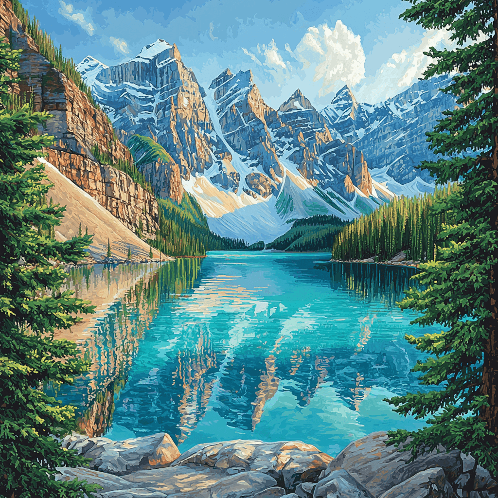 Moraine Lake - Banff, Canada Paint By Numbers Kits