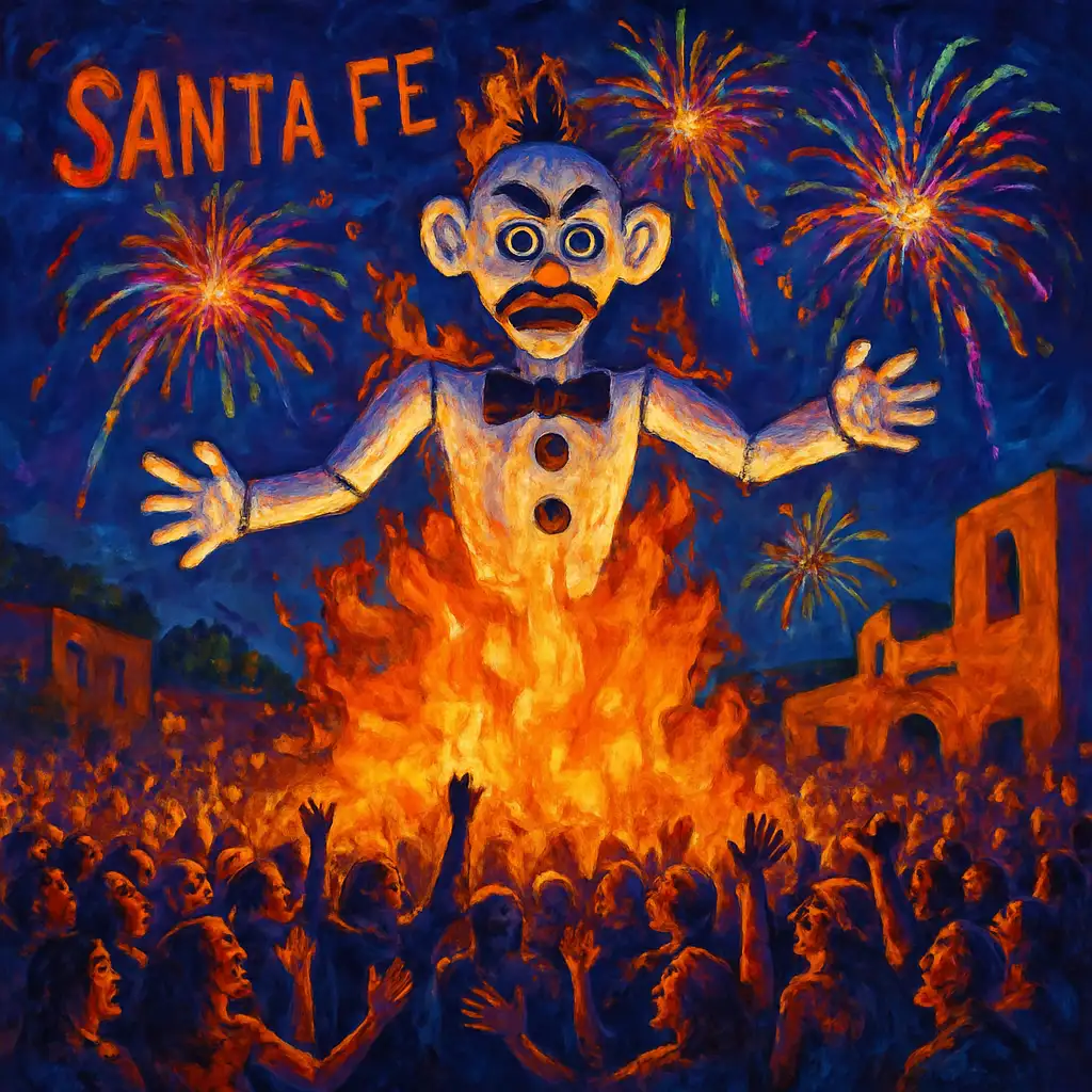 Zozobra Santa Fe DIY painting by numbers kit featuring vibrant colors and easy-to-follow instructions for all skill levels.