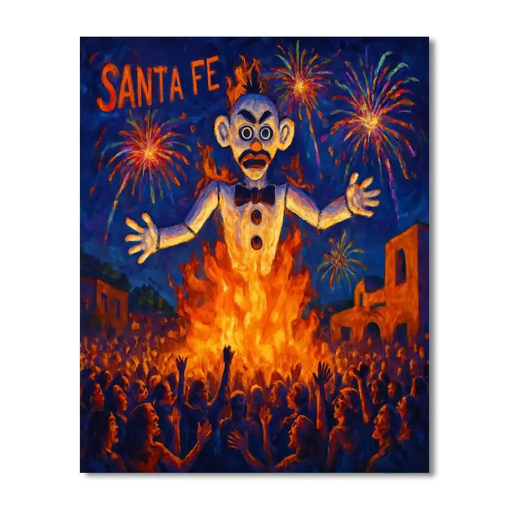 Zozobra Santa Fe DIY Paint By Numbers Kit for vibrant and creative art projects at home.