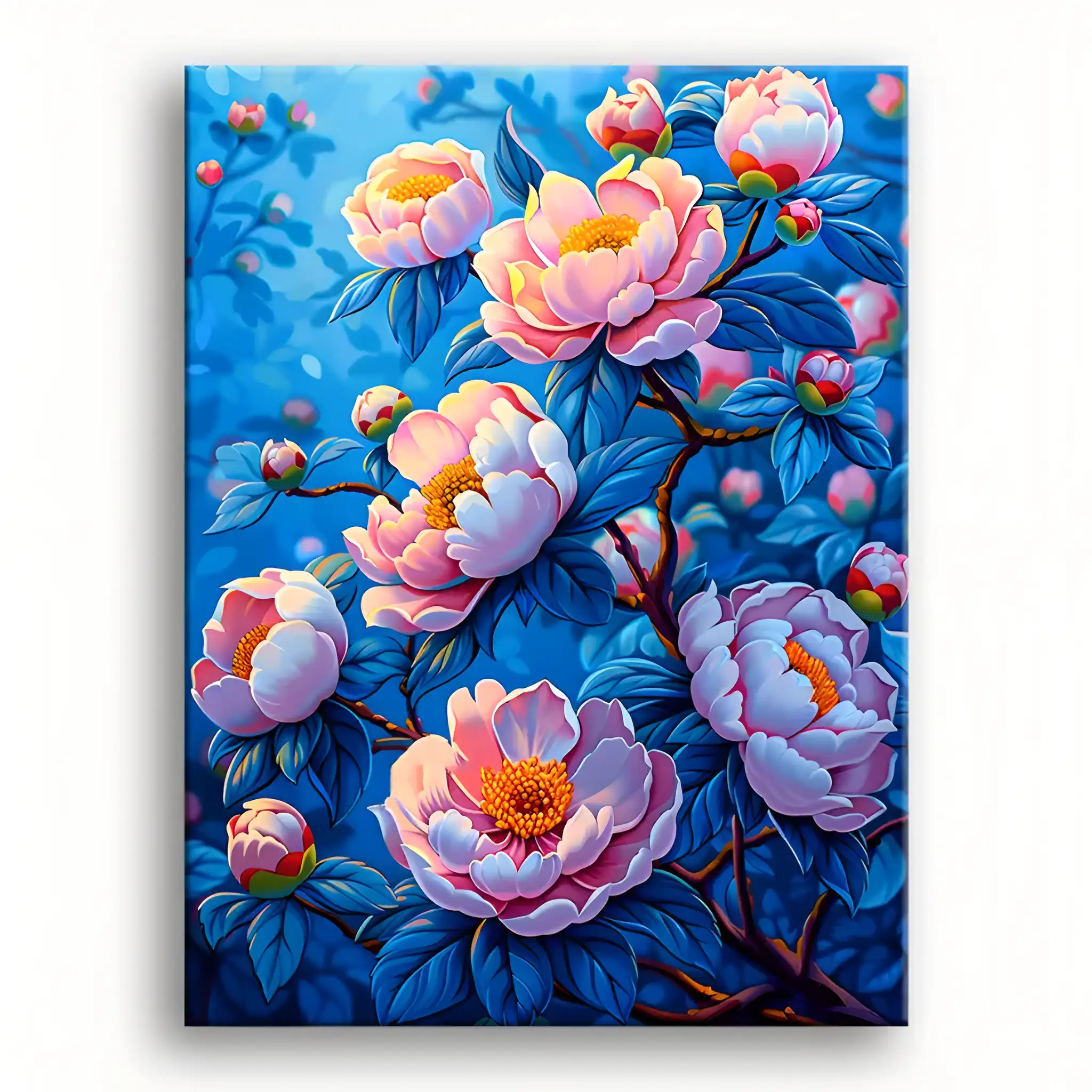 DIY flower painting kit featuring brushes, canvas, and vibrant paint for creative art projects at home.