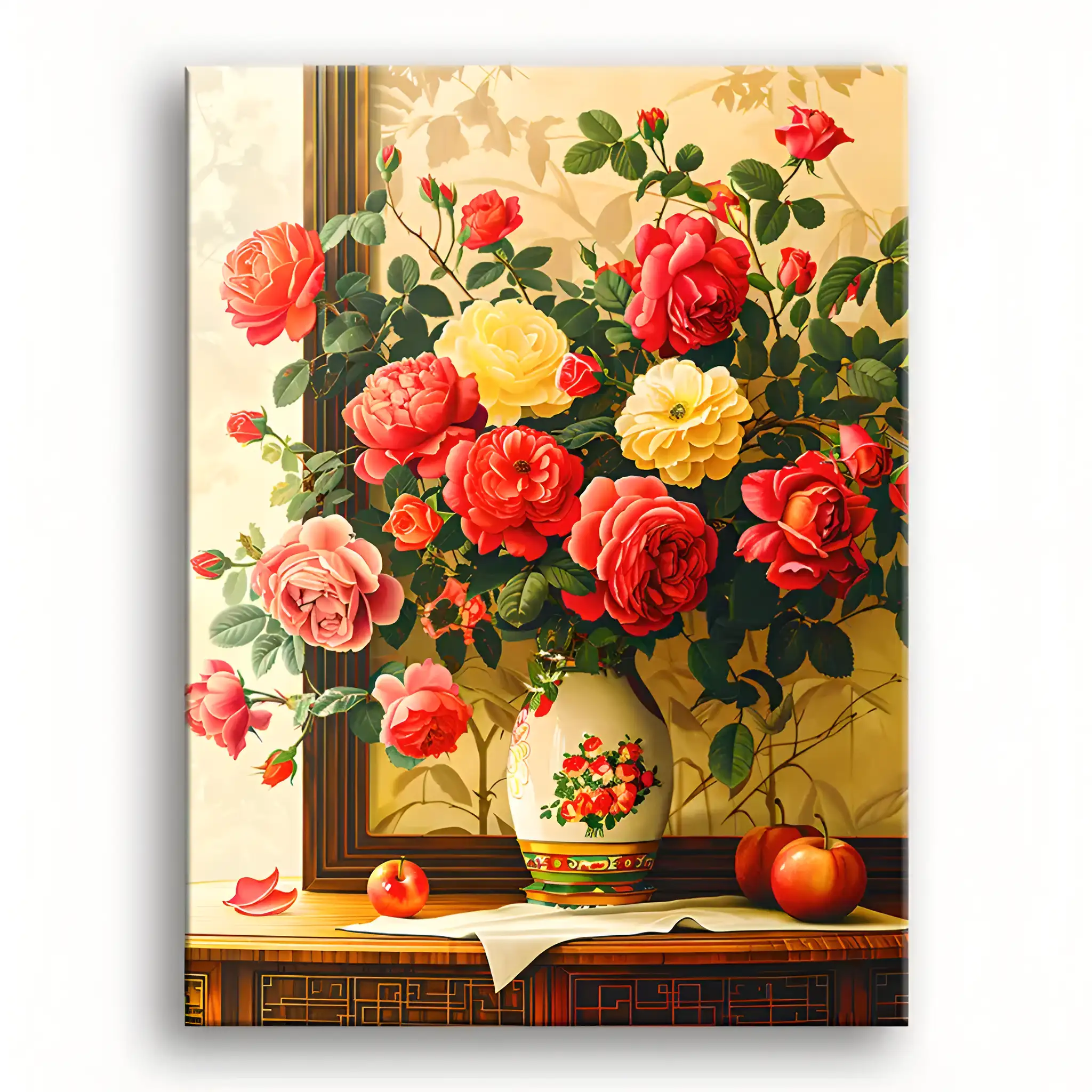 DIY flower painting kit featuring brushes, canvas, and vibrant colors for creative art projects and home decor.