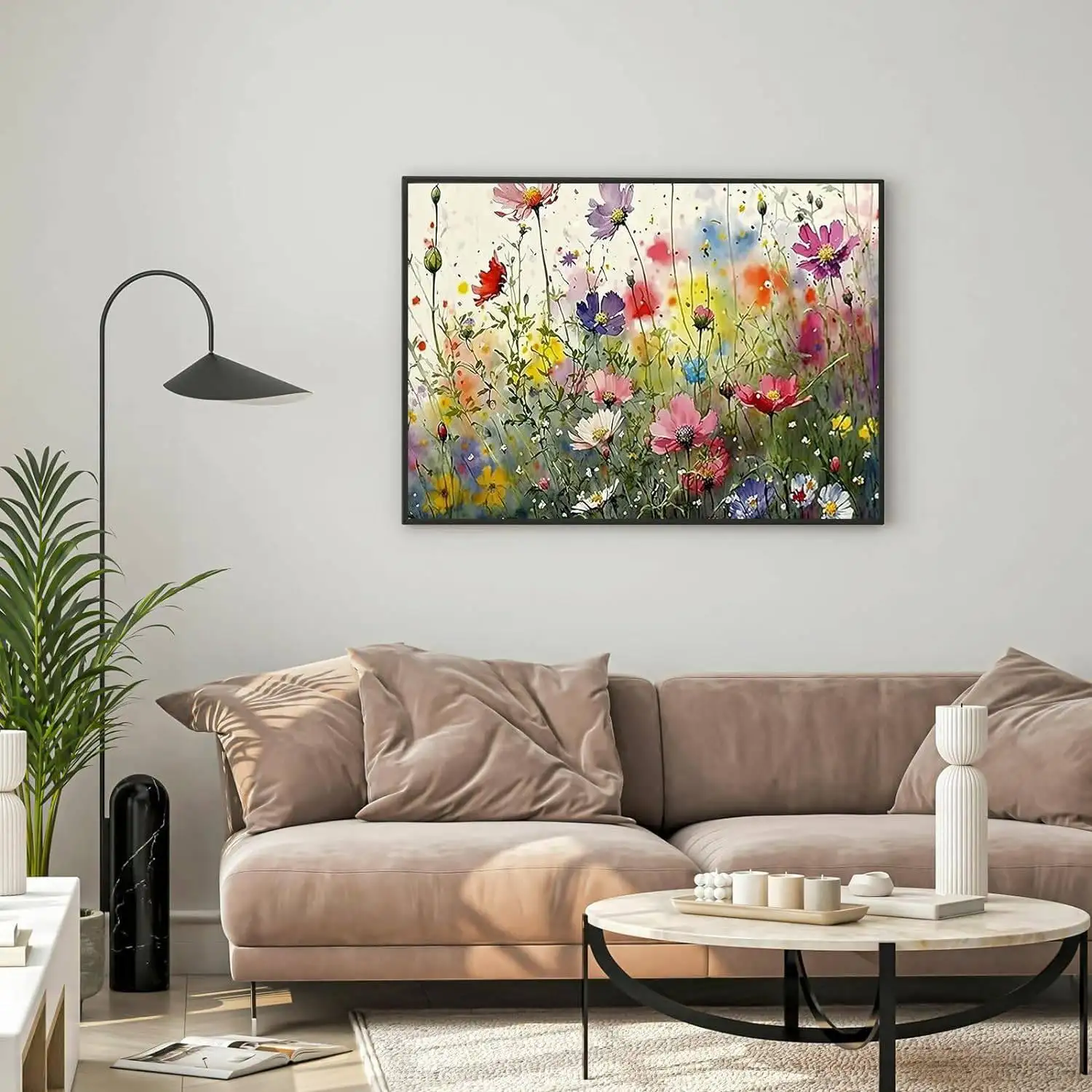 Blossoming Hues Paint By Number Canvas Kit with vibrant colors and easy-to-follow design for a creative art experience.