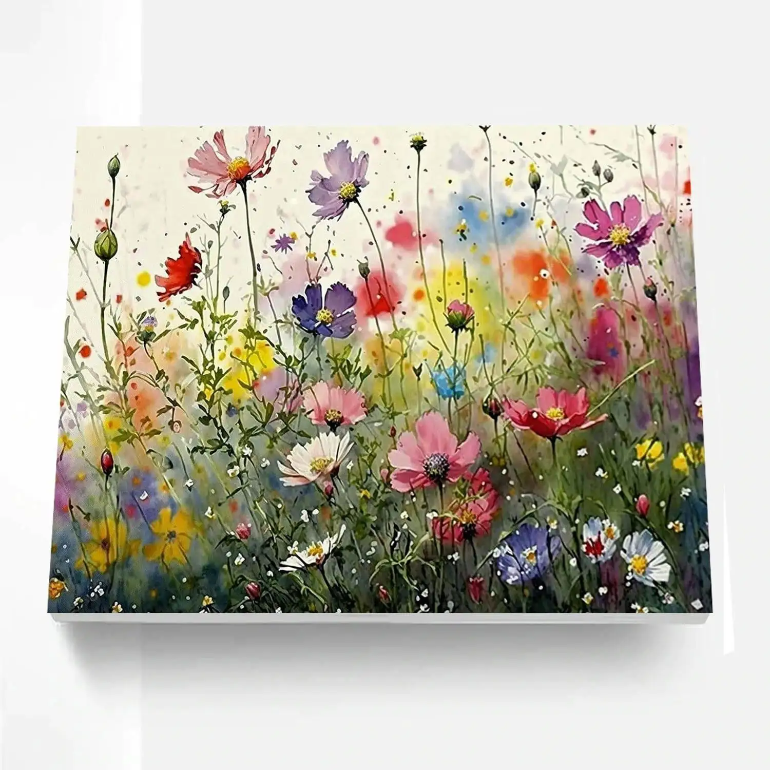 Blossoming Hues Paint By Number Canvas Kit with vibrant colors and detailed floral design for creative painting fun.