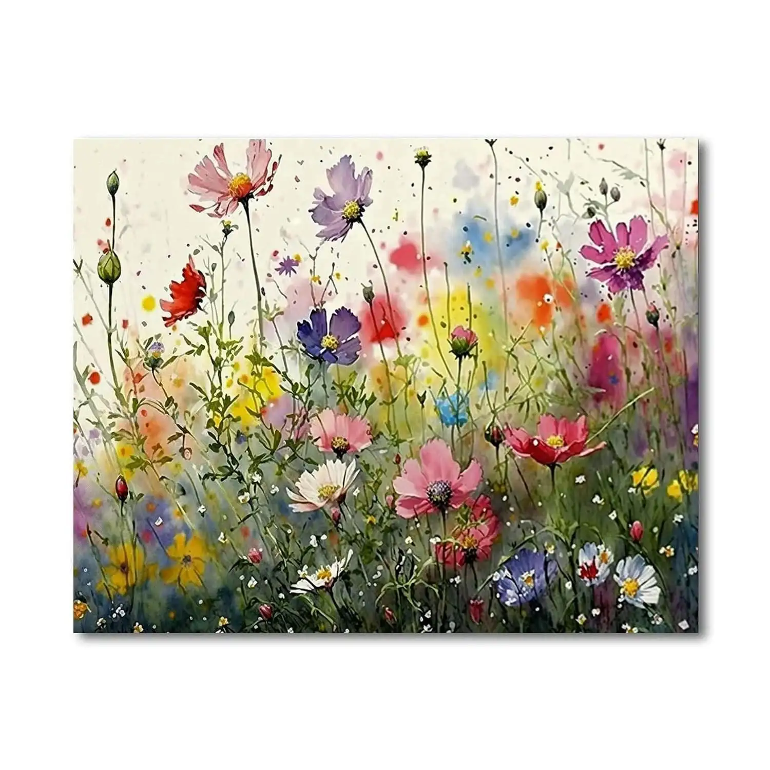 Blossoming Hues Paint By Number Canvas Kit featuring vibrant floral designs for creative art projects.