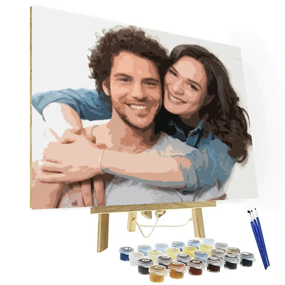 Custom DIY paint by numbers kit featuring personalized photo for creative art projects and unique home decor.
