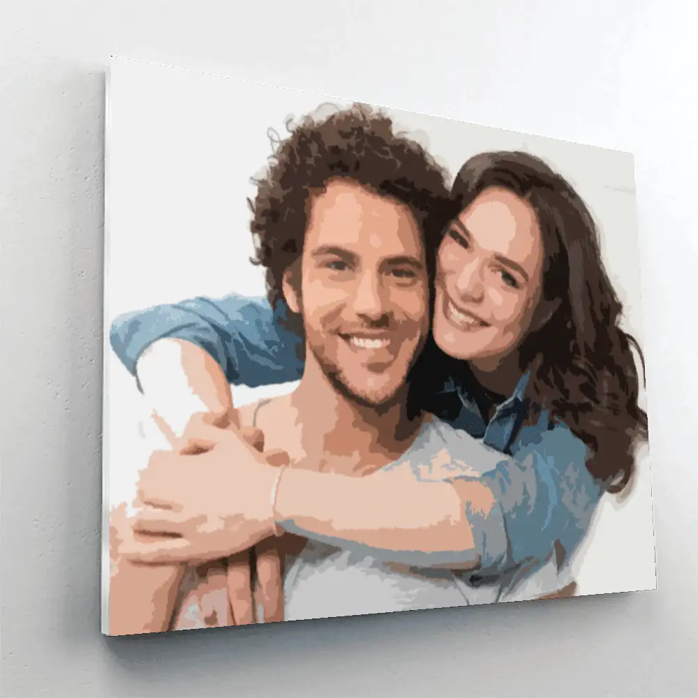 Custom DIY paint by numbers kit featuring personalized photo design for artistic home decor.