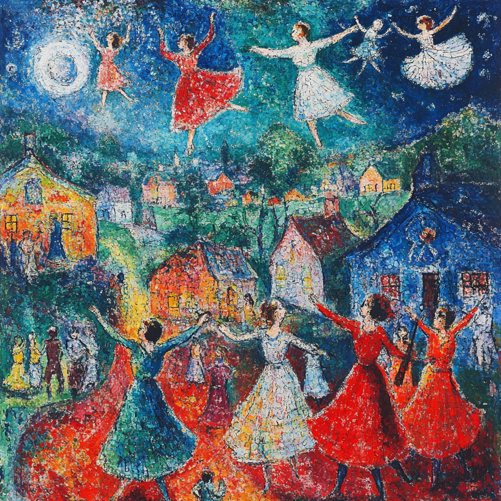 Marc Chagall Inspired Festival Celebration Paint by numbers art