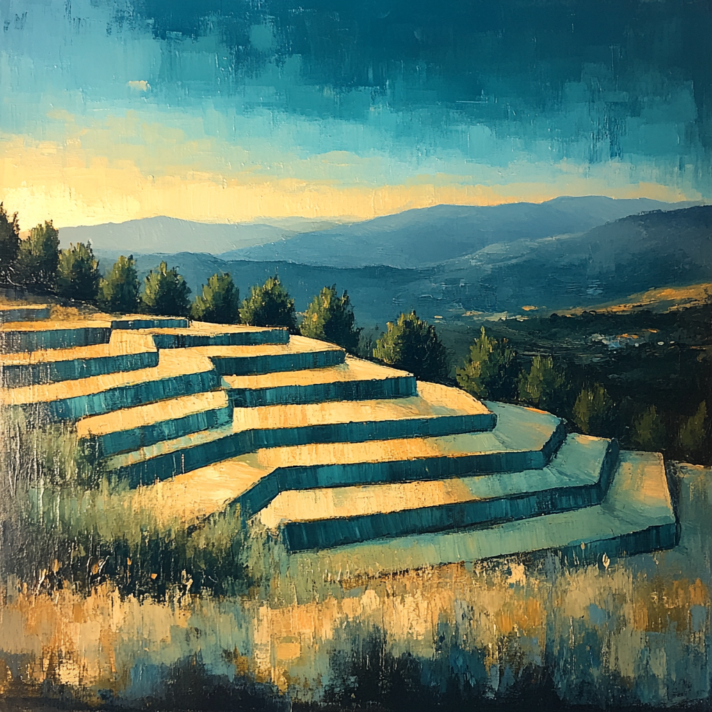 Paul Cézanne Inspired Mountain Terrace Numbered painting kits