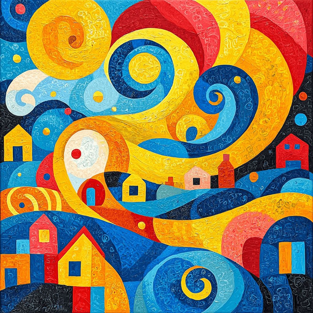 Klee Inspired Whimsical Whirlwind DIY Paint By Numbers
