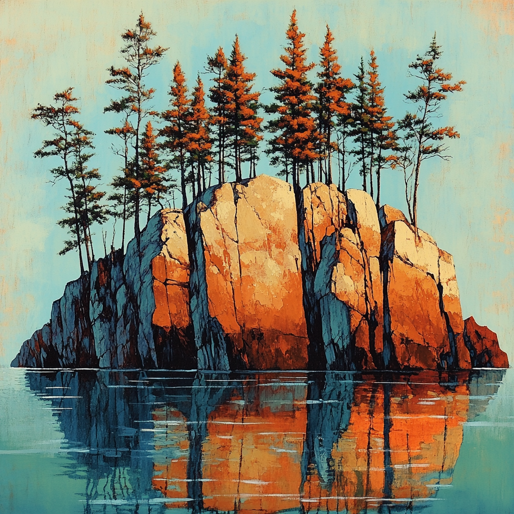Arthur Lismer Inspired Rockbound Spruce Reflection Numbered painting kits