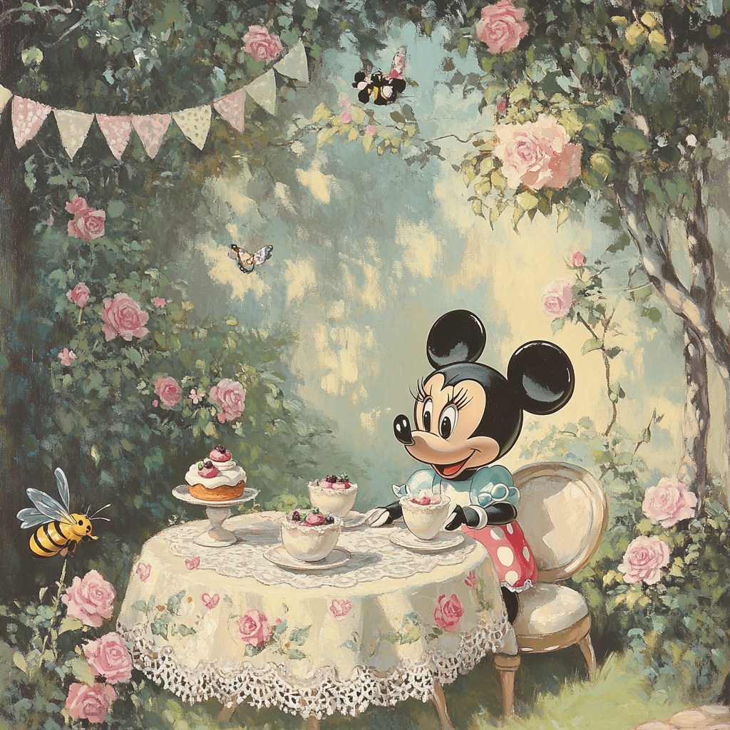 Minnie Mouse Garden Tea Paint by numbers kits