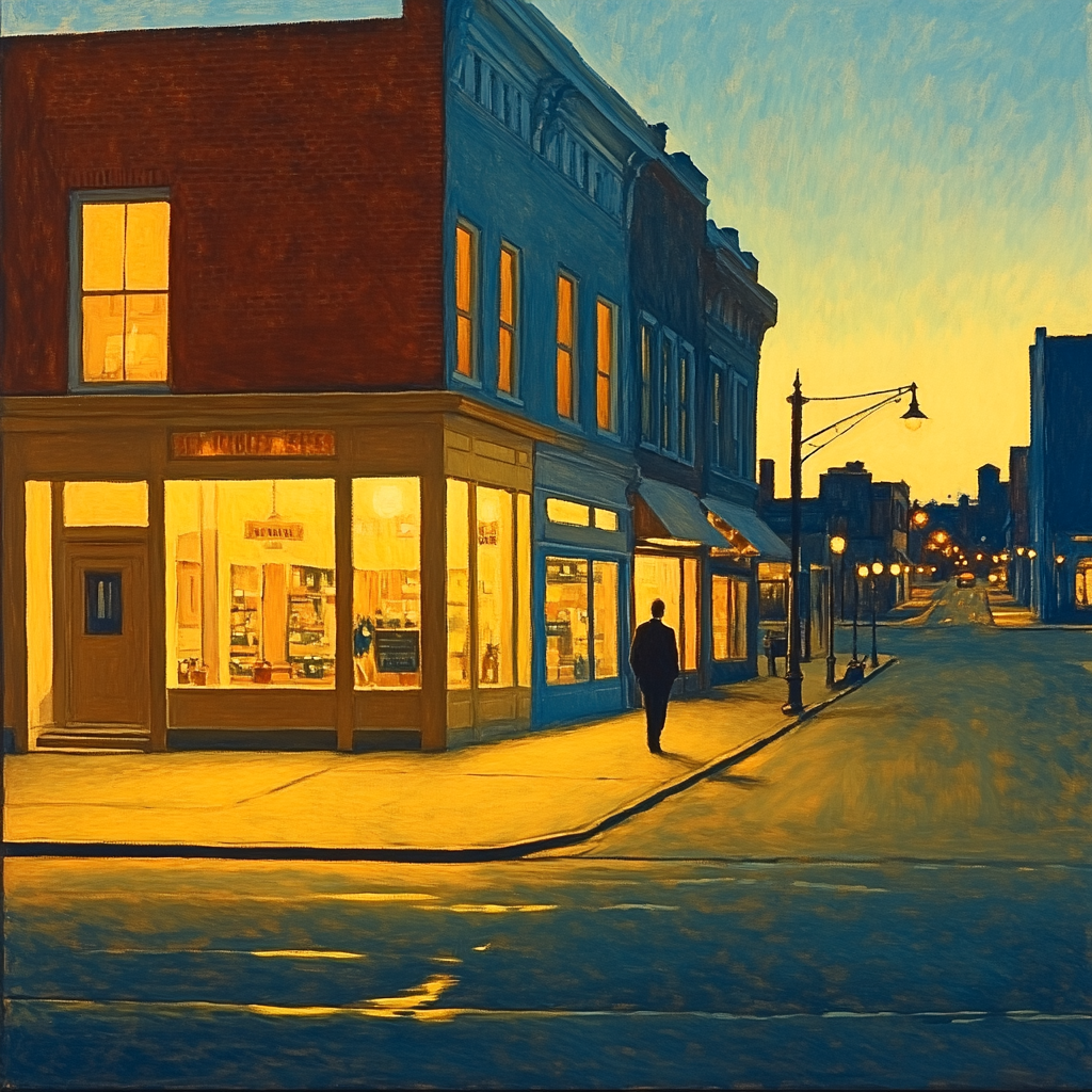Edward Hopper Inspired Evening Street DIY paint by numbers