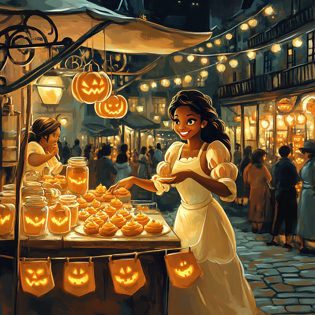 Night Market Of Enchanted Treats With Tiana painting number kit