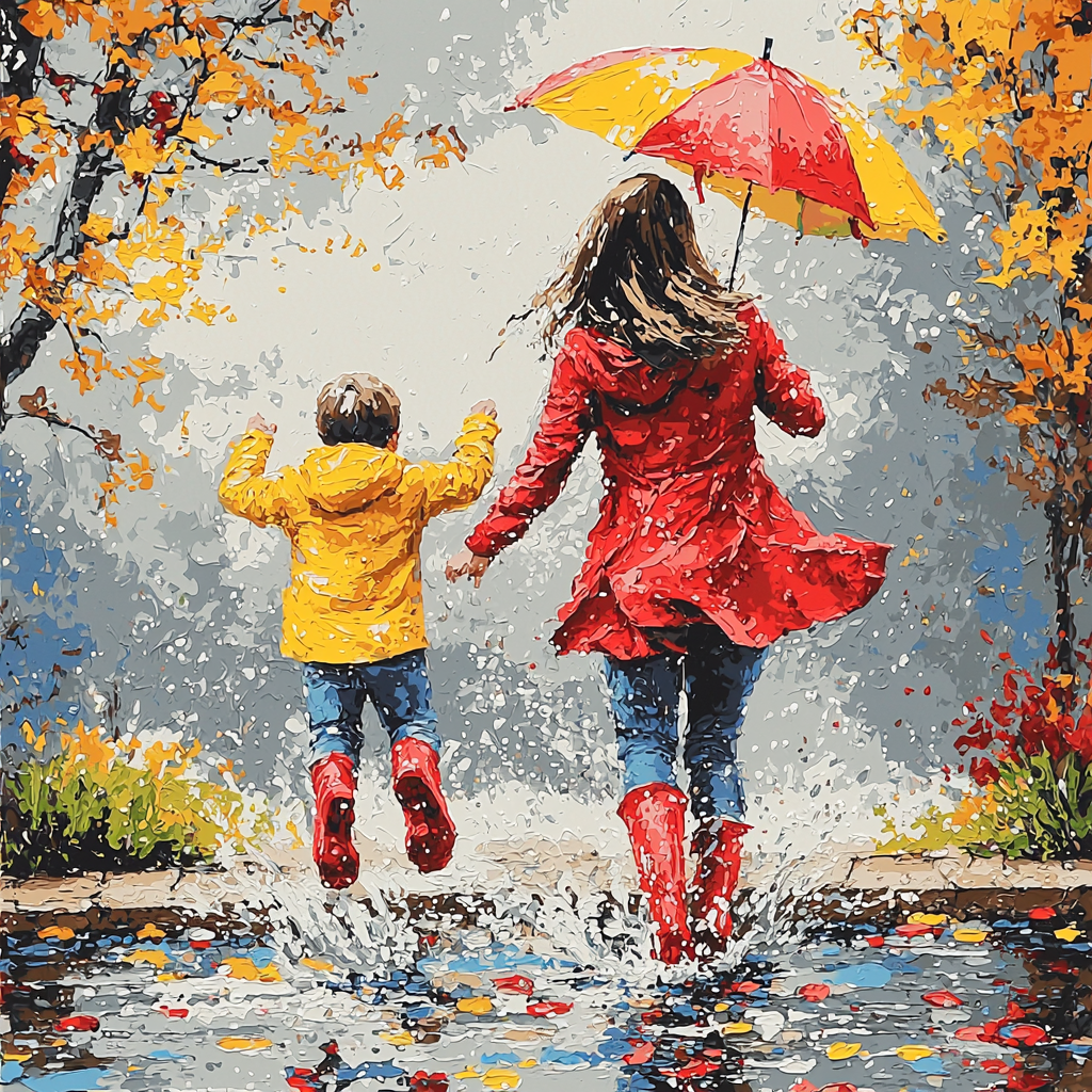 Raindrops And Puddle Hops Paint By Numbers Kits