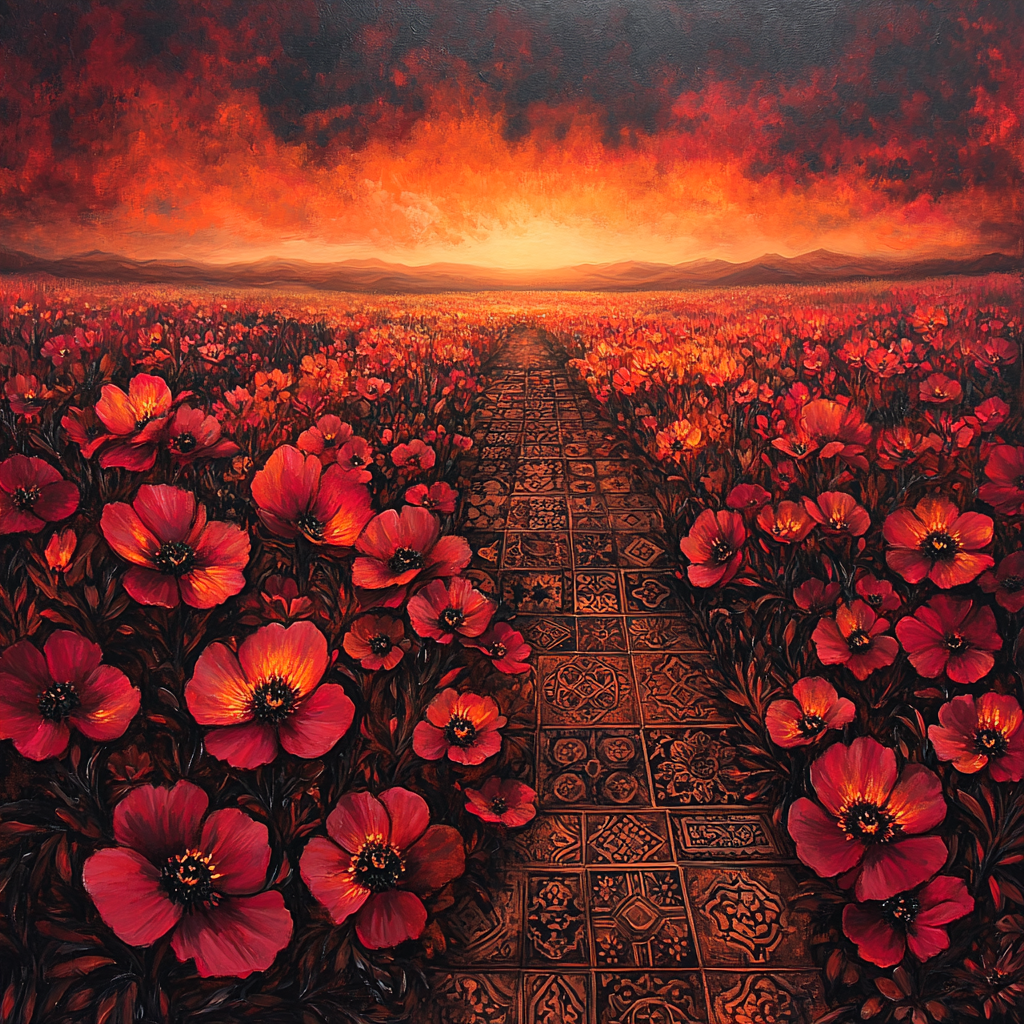 Frida Kahlo Inspired Ember Floral Allegory paint by number