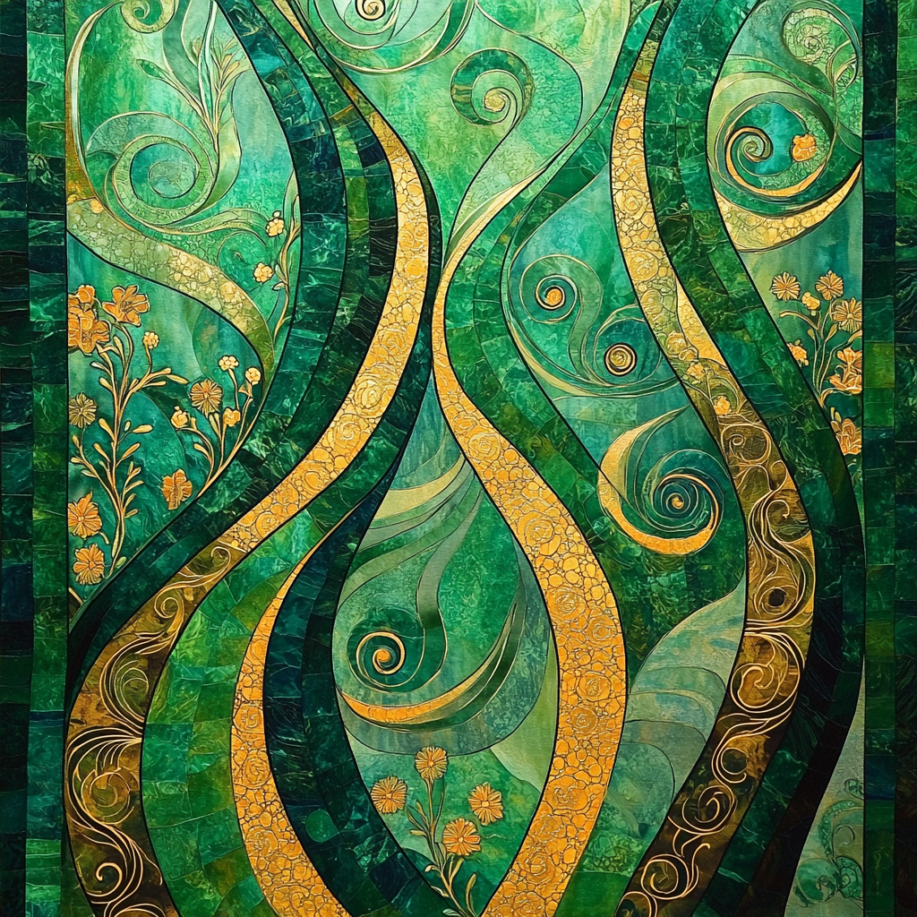 Gustav Klimt Inspired Emerald Harmony Painting Number Kit