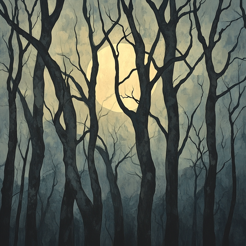 Francisco Goya Inspired Moonlit Thicket With Gnarled Trees Painting by numbers kit