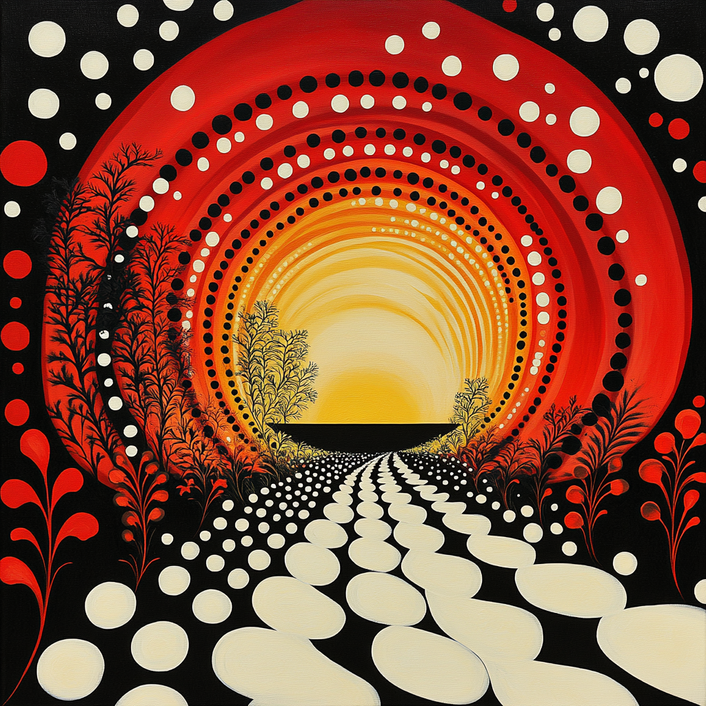 Yayoi Kusama Inspired Infinity Garden paint by color