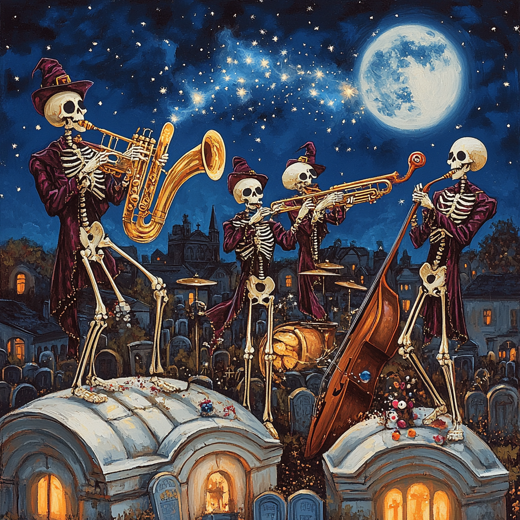 Graveyard Jazz Band Halloween Edition Numbered painting kits