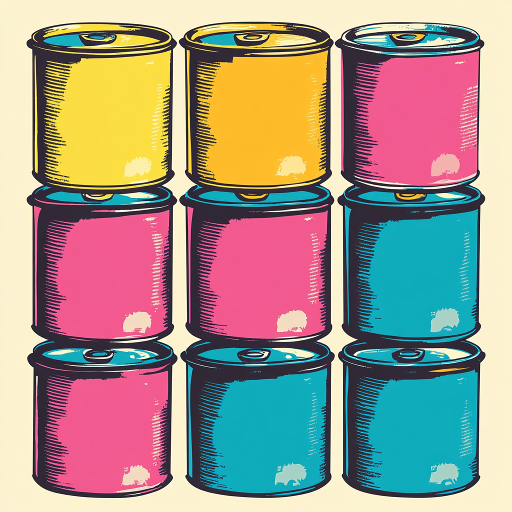 Warhol Inspired Coffee Cans Paint by numbers art