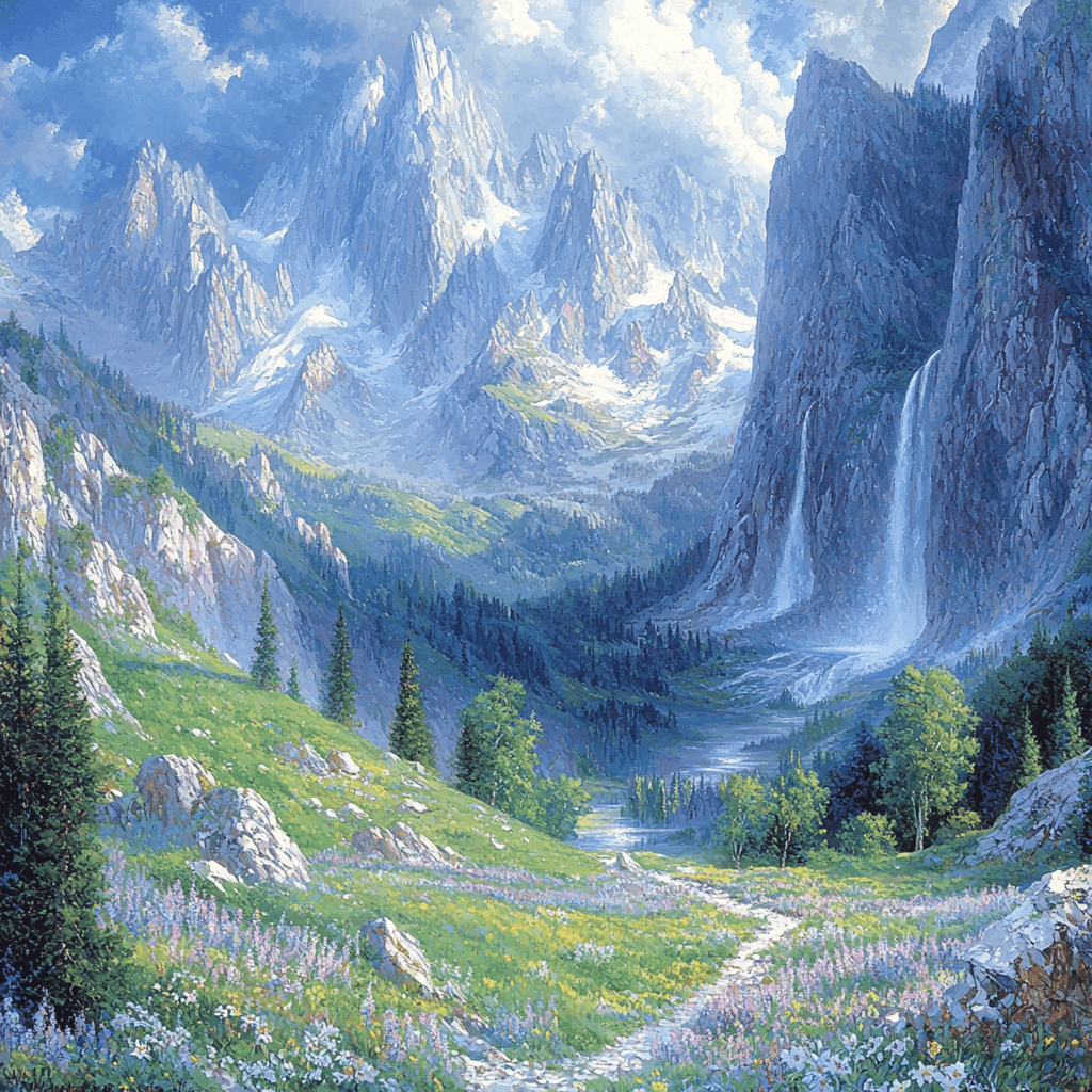 Turner Inspired Mystical Mountain Vista Painting Number Kit