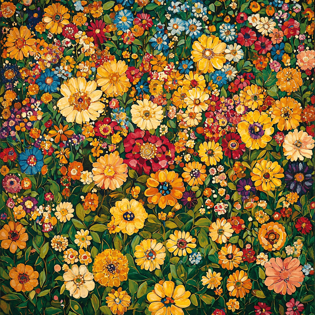 Gustav Klimt Inspired Breezy Blooms DIY Paint By Numbers