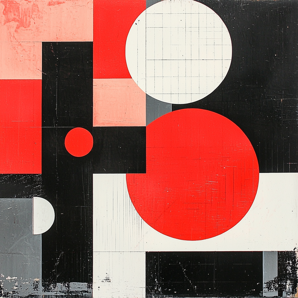 Kazimir Malevich Inspired Visionary Structures Number Painting