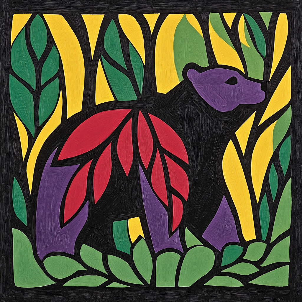 Norval Morrisseau Inspired Bear Spirit Of The Forest painting number kit