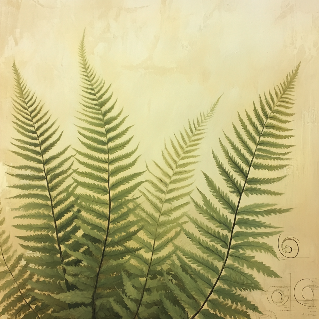 Leonardo Da Vinci Inspired Botanical Spiral Ferns Painting by numbers kit