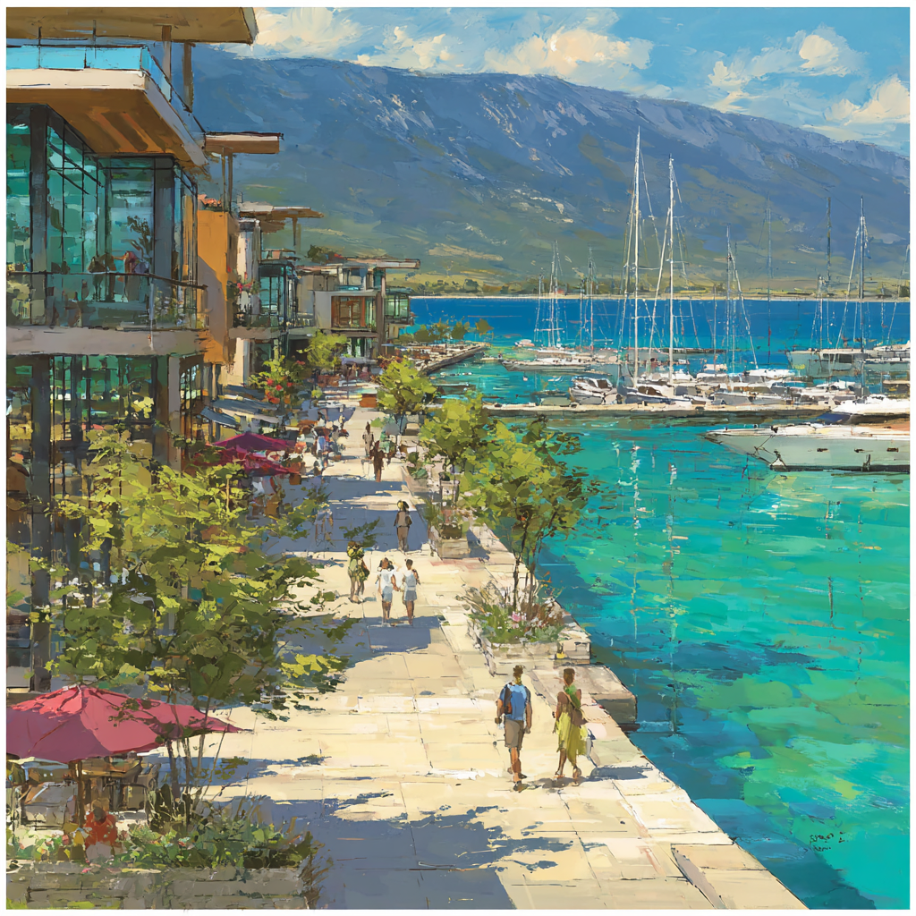 Cape Town Waterfront Vivid Harbor South Africa painting number kit