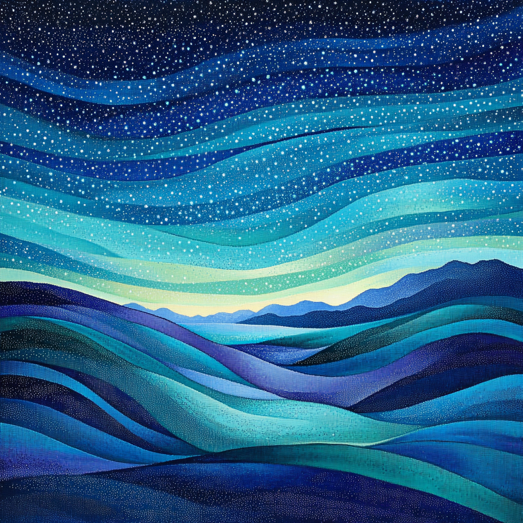 Georges Seurat Inspired Aurora Lattice paint by number